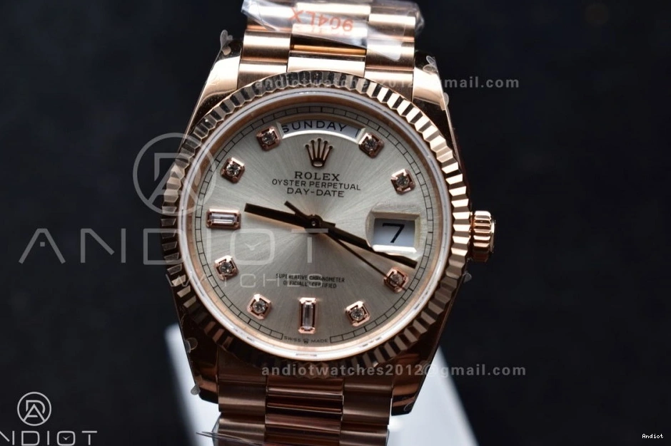 Silver RG vr3255 QF Diamond 904L with Weight) Square on (Gain Bracelet 36 Best Edition DayDate Dial V5 President Steel 0510